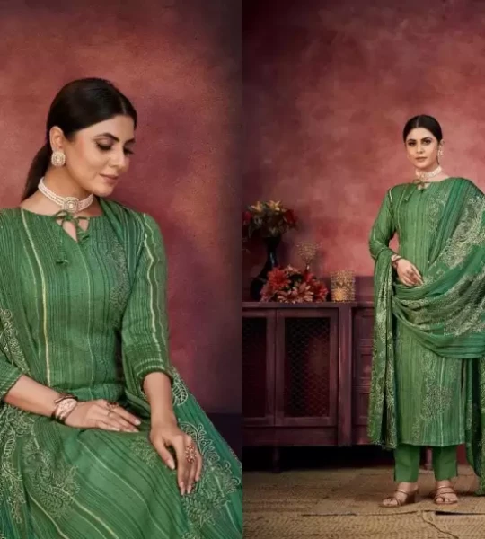 Wool Printed Salwar Suit Material  (Unstitched)