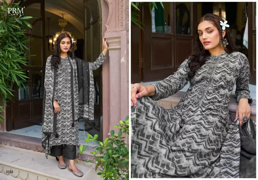 Pashmina Printed Suit Fabric  (Unstitched)
