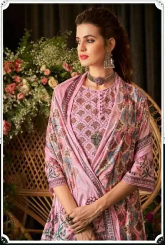 Unstitched Wool Salwar Suit Material Printed