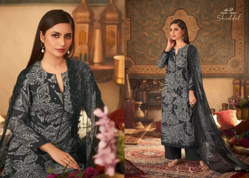 Wool Printed Suit Fabric  (Unstitched)