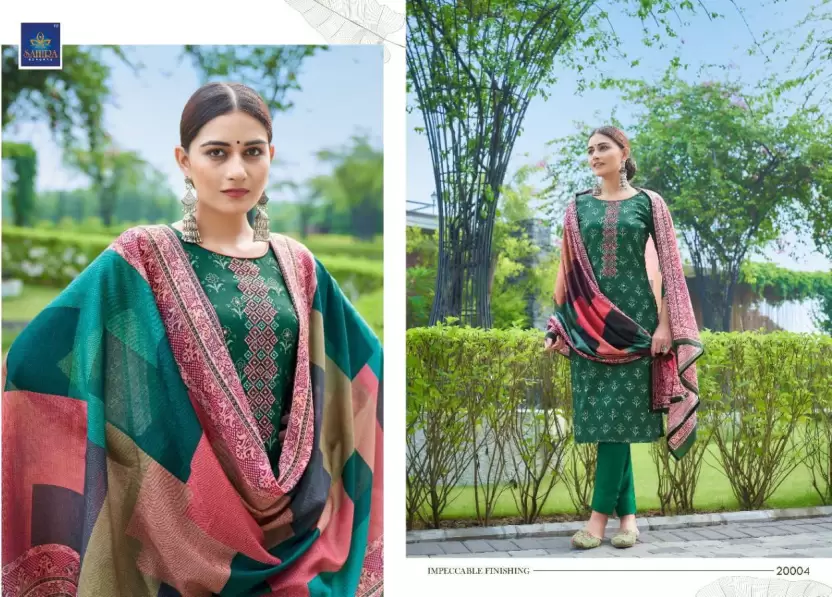 Unstitched Wool Suit Fabric Graphic Print
